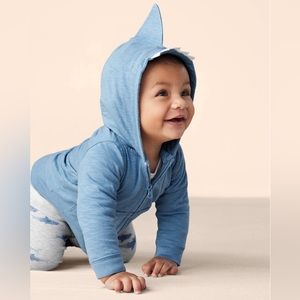 NWT Carters Baby Just One You Boys Shark Cardigan Sweater 9 Months